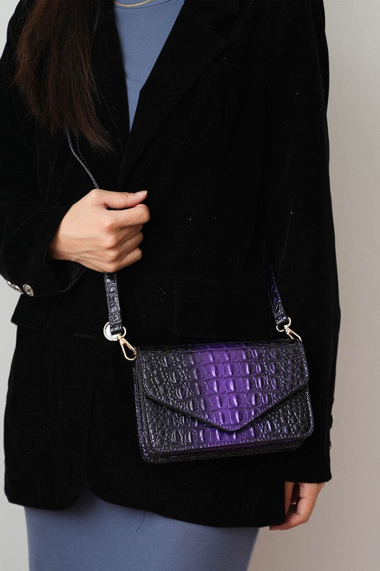 MKF Vanta Croc-Embossed Saddle Bag by Mia K.