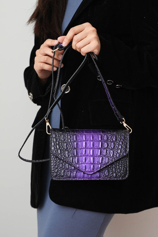 MKF Vanta Croc-Embossed Saddle Bag by Mia K.