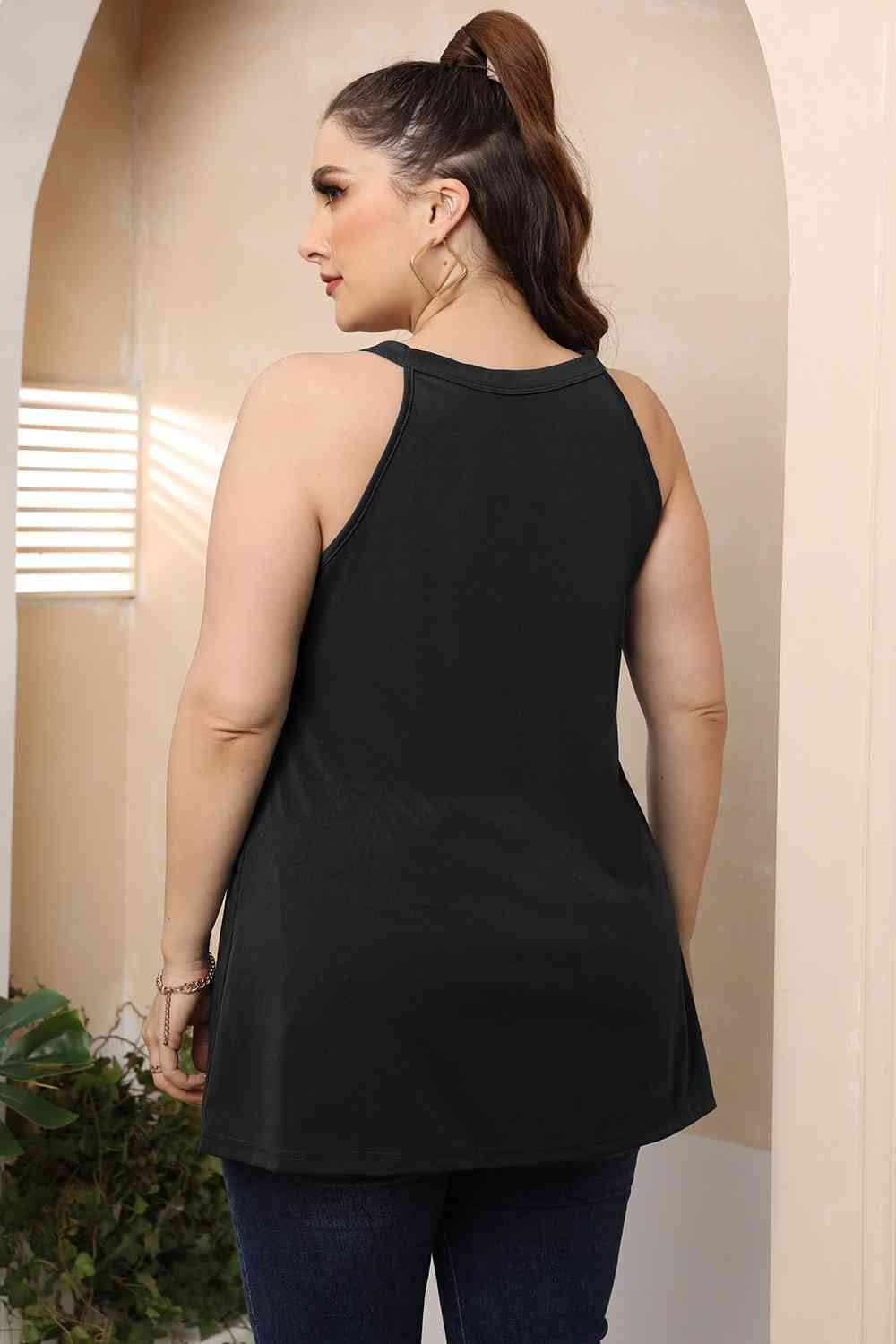 Halter Neck Cutout Sleeveless Dress - Plus Size